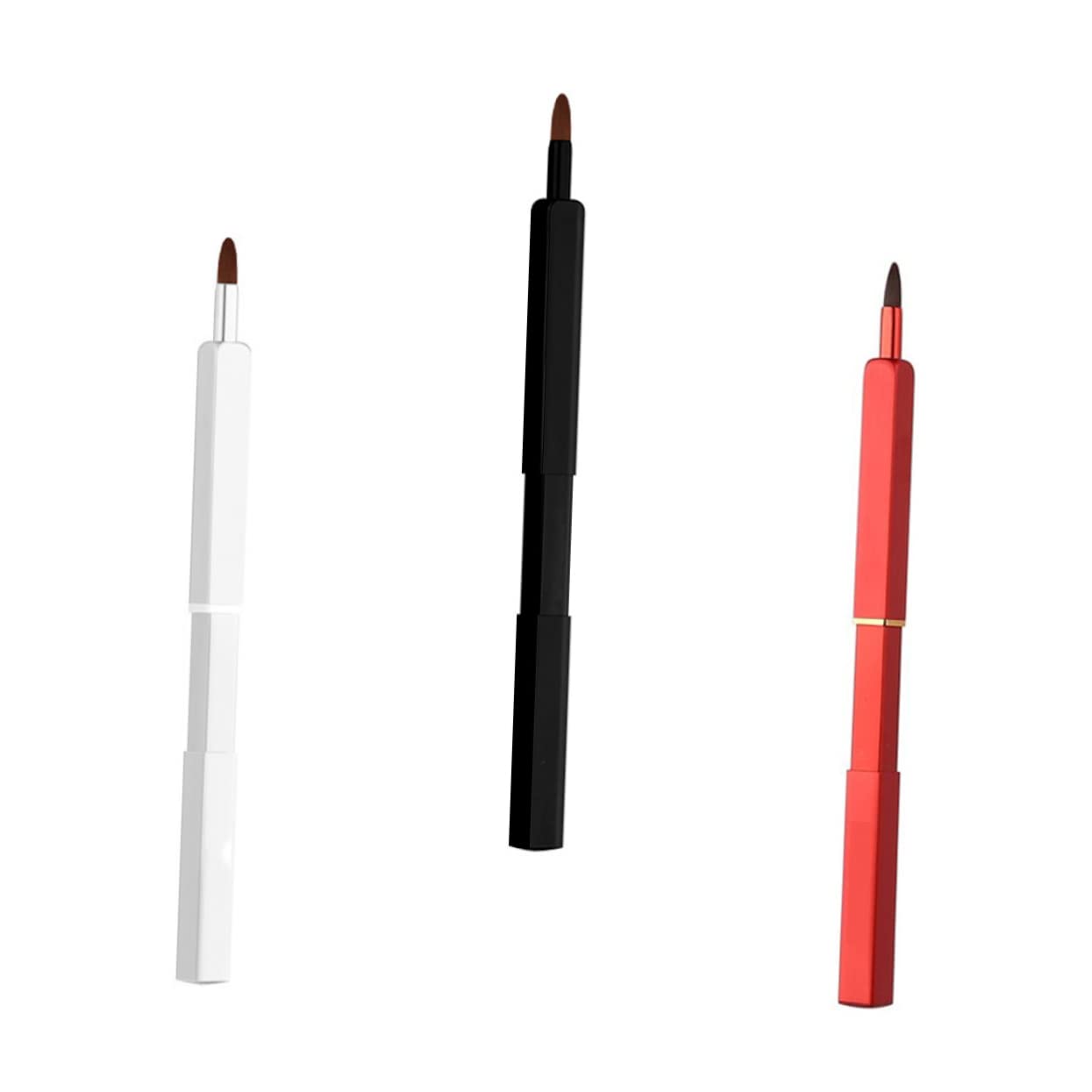 Outanaya 3pcs Retractable Lip Makeup Brush Lipstick Brush for Women Lipstick Applicator Eyeshadow Makeup Professional Lip for Smooth Lines