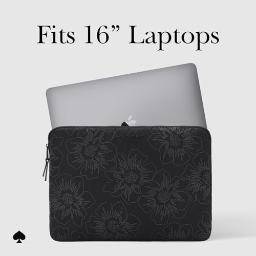 kate spade new york Puffer Laptop Sleeve 16" - Reverse Hollyhock Black - image 2