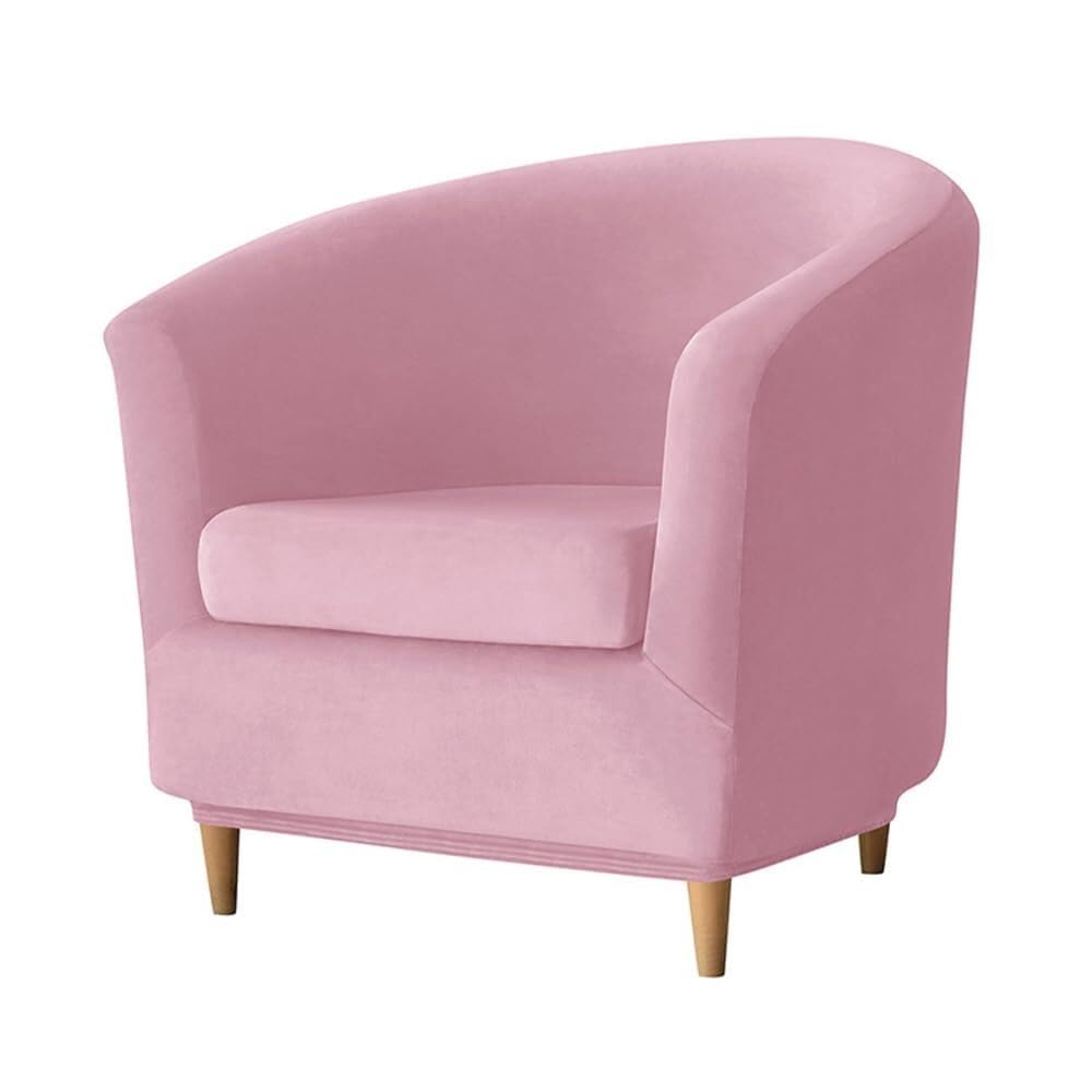 Chesterfield Sesselbezug 1 Sitzer Samt Sesselbezüge 2 Stück Stretch Sesselbezug von Tullsta Club Cocktailsesselbezug(Pink)