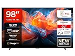 TCL 98T8C 98 Zoll QLED 4K HDR Ultra HD Fernseher, Smart TV mithilfe von Google TV (Dolby Vision & Atmos, 144Hz Motion Clarity Pro, FreeSync, Onkyo 2.1 Sound, Sprachsteuerung)