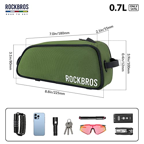 ROCKBROS Road to Sky Bicycle Frame Bag Top Tube Bag Waterproof 0.7L Reflective for Front Frame for MTB/Road Bike/Gravel Bike - Image 2