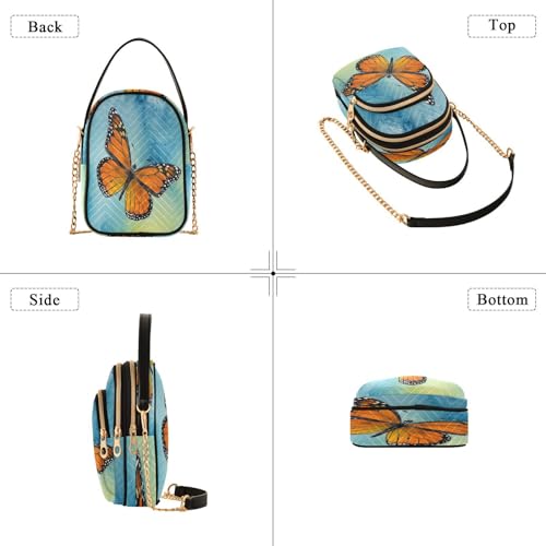 Quilted Crossbody Bags for Women,Monarch Butterfly Women's Crossbody Handbags Small Travel Purses Phone Bag4