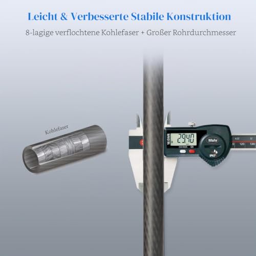 SIRUI Wasserdichtes Carbonfaser-Stativ, 175CM Professionelles Schwerlast-Kamerastativ mit dreieckiger Mittelsäule, großes Rohr für DSLR, Camcorder, Belastung 15kg (ST-224)