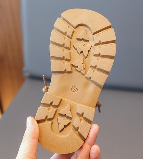 KIDS/Baby Work Boots Fashion Soft Suede Fleece Lined Shoes Faux Fur Collar Low Top Slip On Sneakers Lace-up Snow Ankle Shoes3