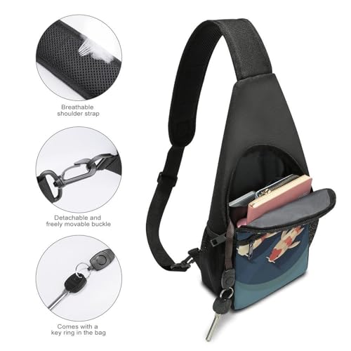 Bolso bandolera deportivo casual para pecho 15.4x8.3x3.5 in miniatura 4