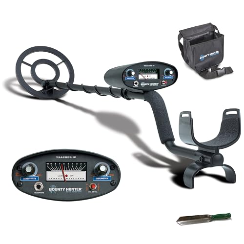 Bounty Hunter Tracker IV Metal Detector for Adults & Kids – Gold & Silver Finder with Waterproof 8" Coil, 3 Detection Modes, Easy to Use, Lightweight, Includes Digger & Pouch – Made in USA by Bounty Hunter - Used condition - US$114.24