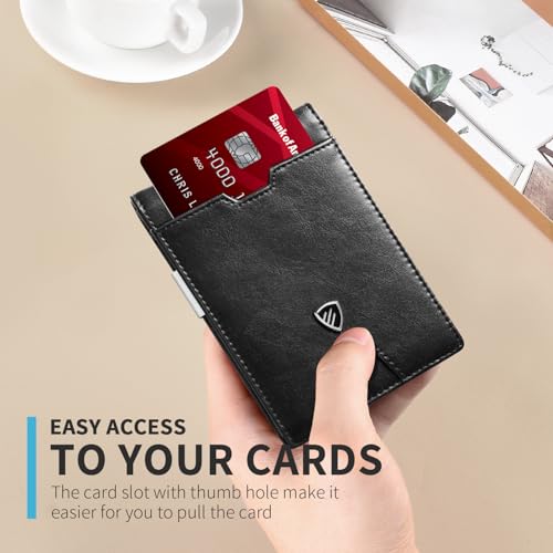 Image of RUNBOX Mens Slim Wallet with Money Clip RFID Blocking Bifold Credit Card Holder for Men with Gift Box