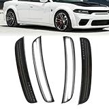 ROCCS 4PCS LED White Side Marker Lights Compatible with Dodge Charger SRT Hellcat Scat Pack 2015-2023 Front Rear Bumper Turn Signal Light,OEM part number 68214405AA/68214404AA/68214127AA,Smoked Lens
