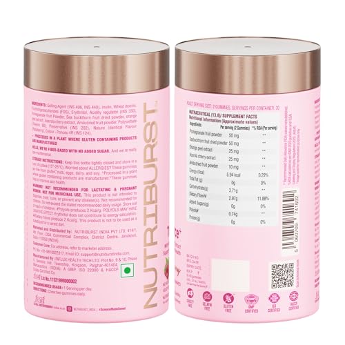 Image of Nutriburst Radiance & Relief Combo: True Radiance Collagen Builder Gummies + Ashwagandha Gummies for Glowing Skin, Stress Relief & Vitality | Supports Beauty & Balance | No Added Sugar (Pack of 2X60)