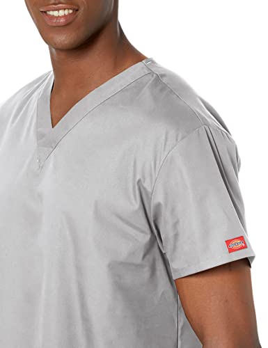 Image of Dickies EDS Signature Scrubs for Women and Scrubs for Men, Unisex One Pocket V-Neck Top in Soft Brushed Poplin 83706