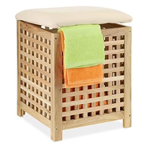 Relaxdays Panier à Linge avec Siège Cover