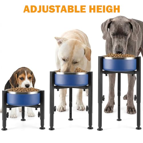 Support de gamelle pour chien réglable surélevé et antidérapant avec mangeoire - 8