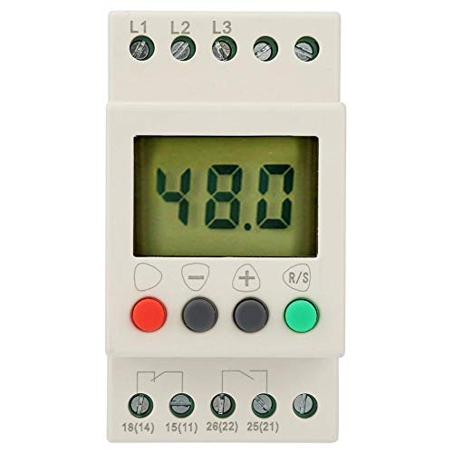 3 Phase Sequence Relay,380V AC 50Hz Voltage Over Under Voltage Phase Failure Relay,JVR 1000 LCD Rail Voltage Phase Loss Protector Monitoring Relay