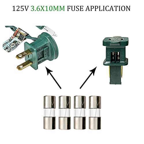 Aukenien 7 Values 125V Fast-Blow Glass Fuses 3A 5A 7A 8A 3 5 7 8 Amp Max 0.2X0.78Inch / 5X20Mm 125 Volt Mini Small Fuse 2.5A 3A 5A 0.14X0.39Inch / 3.6X10Mm Christmas String Outdoor Light Plug Fan Fuse #TOP3
