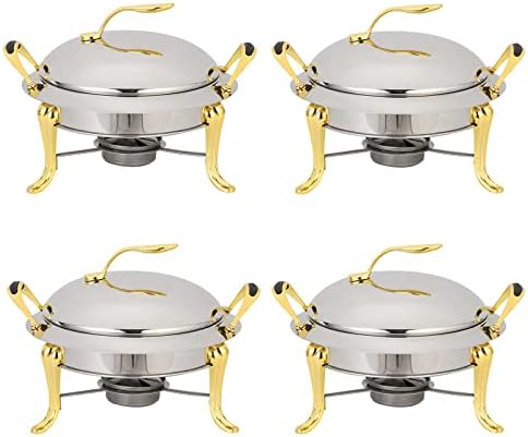 Premium Stainless Steel Chafing Dish Set - Round Buffet Server with Pans & Lids, Fuel Holders - Perfect for Catering, Parties, Weddings, Food Serving & Events