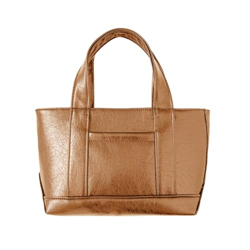 Sac à main pour femme de grande capacité en polyuréthane marron pour les courses