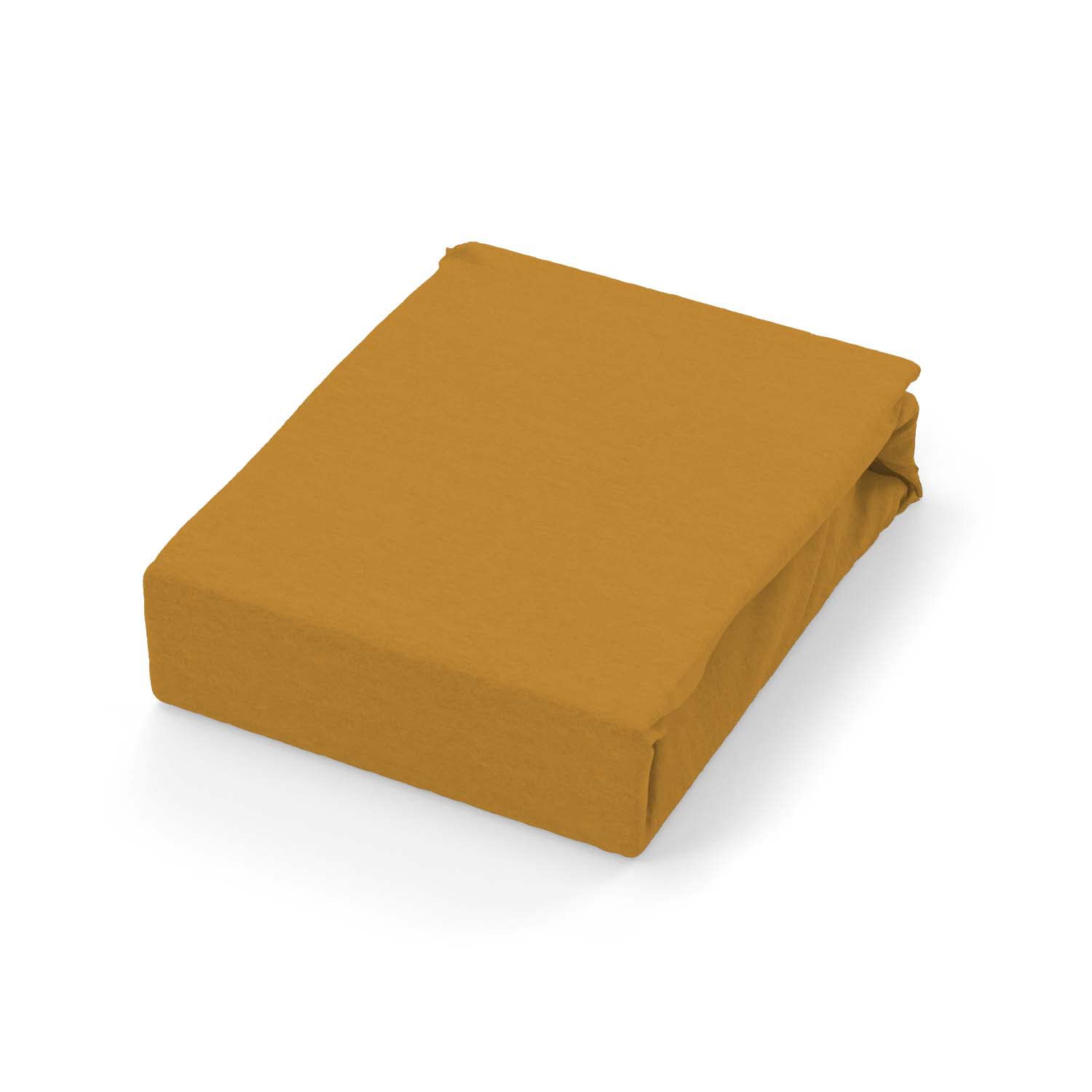 Soleil d'ocre, Flat Sheet, Cotton, 57 Threads, Mustard, 180 x 290 cm - Image 2