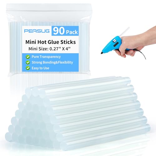 Mini Hot Glue Sticks, Clear Glue Gun Sticks for Metal, Wood, Glas...