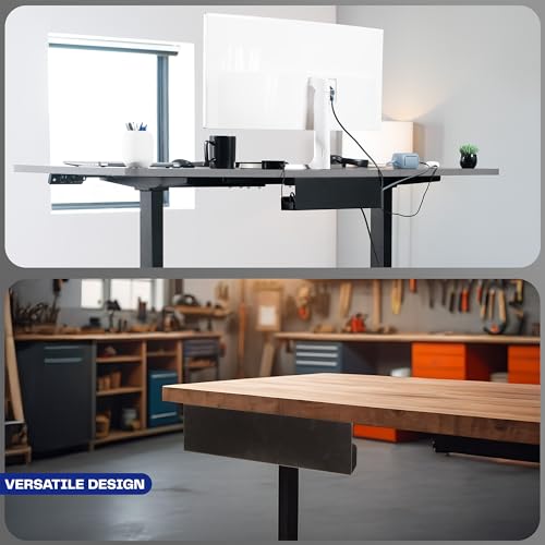 Image of VIVO Under Desk 17 inch Cable Management Tray, Power Strip Holder, Cord Organizer, Wire Tamer for Office and Home, Black, DESK-AC06-1C | Low Profile Power Strip Holder, Cord Organizer, Wire Tamer Steel Cable Rack for Office and Home, Holds 11 lbs