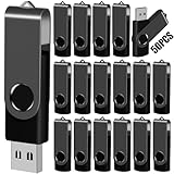 EASTBULL (NOT 128GB) 128MB USB Flash Drive Bulk Thumb Drives 50 Pack with Lanyards USB 2.0 Memory Sticks Zip Drive Pen Drive for Storage and Backup Black 50PCS 128MB