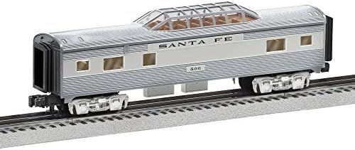 Lionel 684725 Santa Fe Add-On Vista Dome Car, O Gauge, Silver, Gray, Tan, black