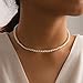 YorzAhar Round Imitation Pearl Necklace Wedding Pearl Necklace for Brides White