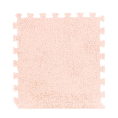 Tapis de sol en mousse pelucheux pour chambre à coucher cocooning chameau
