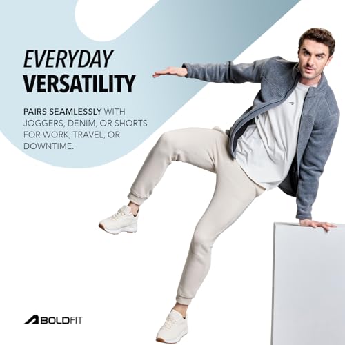 Boldfit Men's Gray Full Zipper Sweatshirt Antra Grey - Image 5