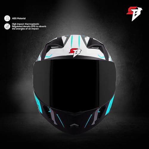 Image of Steelbird SBA-20 09 ISI Certified Flip-Up Graphic Helmet for Men and Women with Inner Chrome Sun Shield