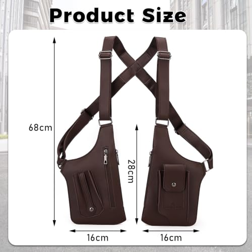 Bolsa de hombro para axilas de hombre ajustable con doble arnés moderno 3