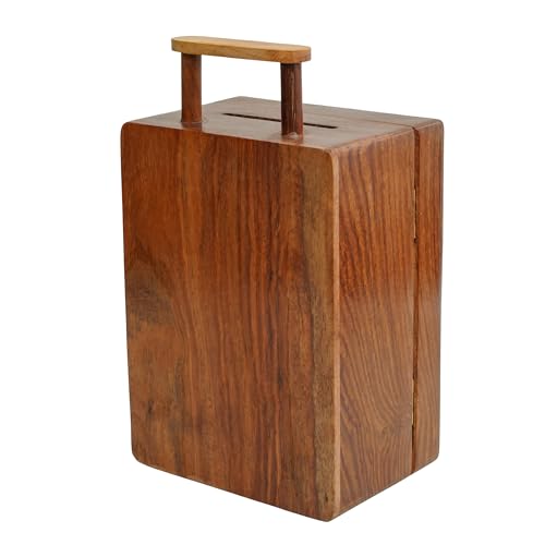 Image of ITOS365 Handcrafted Wooden Gullak Money Saving Bank | Coin Slot Piggy Bank for Kids & Adults | Wooden Savings Box for Home Decor | Gift Item for Festivals, Birthdays & Return Gifts