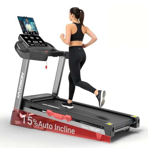 Image of HARISON Folding Treadmill for Home, Incline Treadmill with Smart App, Foldable Running Machine with Bluetooth Connectivity, Shock Absorption, Compact Home Cardio Equipment