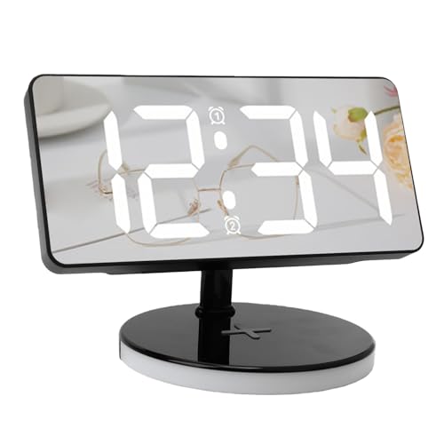 Reloj despertador digital para usar junto a la cama con pantalla espejo Karlak 2