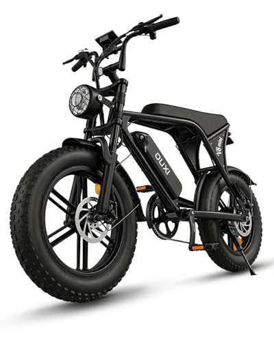 OUXI Electric Bike for Adults, 16' Fat Tire Ebike with 36V 10.4Ah Removable Battery, Moped Style EBike Up to 20MPH, 500W Upgrade Powerful Motor, Ebike for Leisure Riding & Commuting