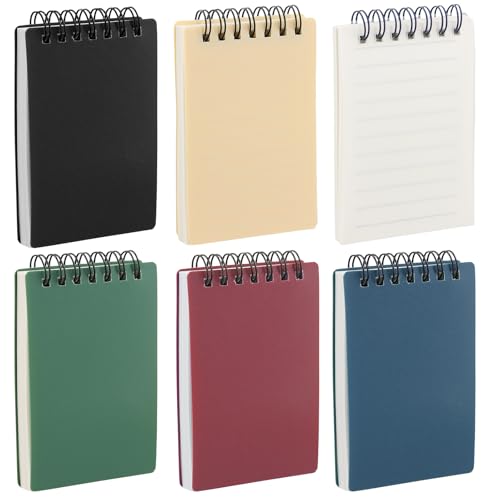 6PCS Block Notes Piccoli A7, Blocco Appunti Note Spirale, Impermeabile