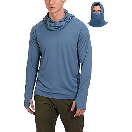 Chemisier pour homme manches à capuche avec patchs coudes vêtement de pêche crème solaire L