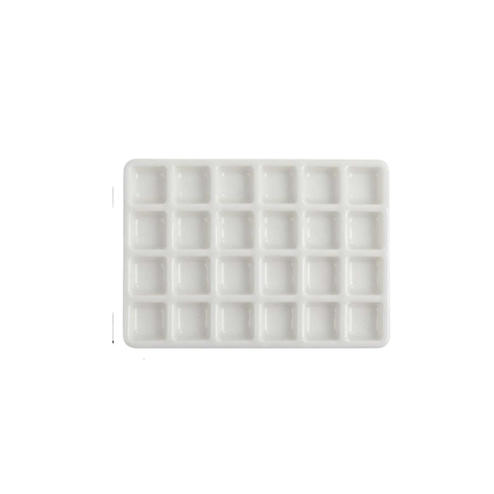 Paleta de Pintura para cerámica Paleta de cerámica vacía, Paleta Acuarela, Bandeja Pintura 18/24 Rejillas, Suministros Arte portátiles for Viaje Artista(24girds)