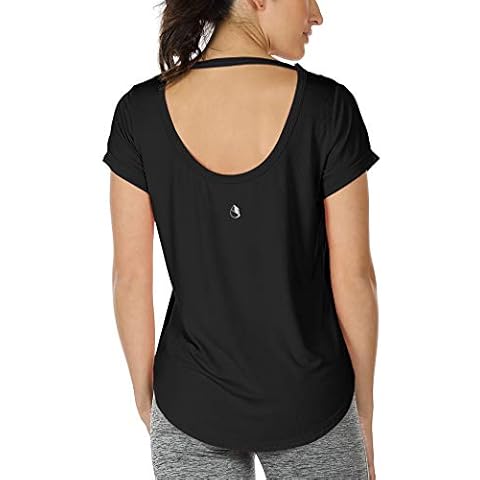 Camiseta de Yoga Deportiva de Suelta Transpirable de Manga Corta de Espalda Abierta Cover