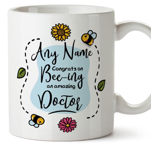 MUGFFINS Tazas Personalizadas para MÉDICA - En Inglés - Thanks For Beeing - 11 oz / 330 ml - Regalo Personalizable original y divertido