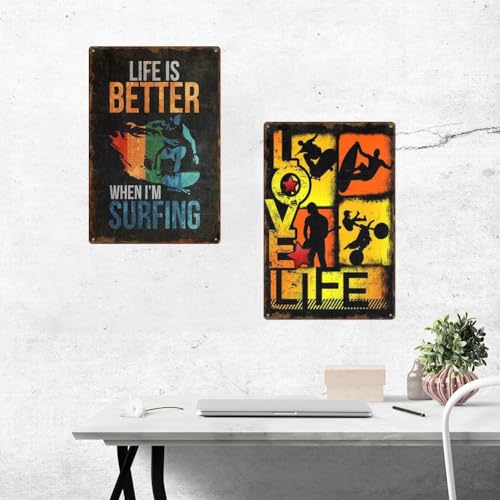 Carteles de hojalata de verano Dianzan pack de 6 placas de metal vintage costeras duraderas 6