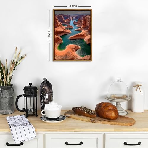 Image of Glen Canyon Wall Art Western Desert Landscape Wall Decor Arizona National Park Wall Art Southwest Red Rock Mountain Canvas Prints Colorado River Scenery Artwork Living Room Office Decoration 12x16 inch