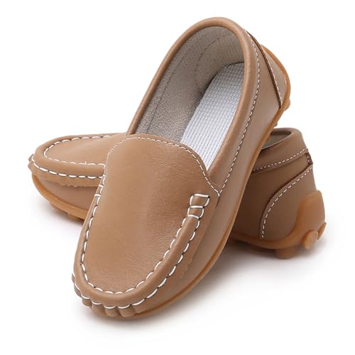 Image of RVROVIC Kids Girls Boys Slip-on Loafers Oxford PU Leather Flats Shoes(Toddler /Little Kid)