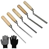 5 Stücke Fugenkelle Set,Fugenkellen Rostfreie 6/8/10/12/15mm,Fugformer mit Edelstahlblatt und Softgriff,Zement und Verfugungswerkzeug,Fugeneisen Mit Handschuhen,Maurerwerkzeug