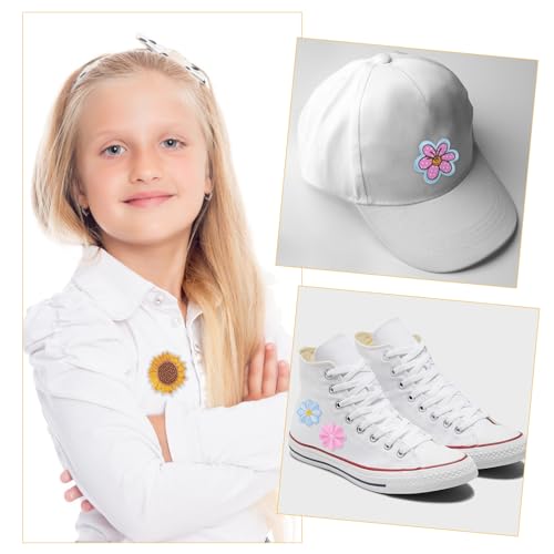 48 écussons thermocollants marguerites multicolores Simplicity pour customisation