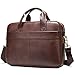 VINBAGGE Sac Business Mallette homme Cartable Sacs Business en Cuir Véritable 14 Pouces Porte Document Sac de Messager Sac à Bandoulière d'affaires Brun