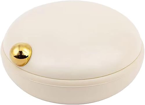 Miniatura 6 de Organizador de pastillas de viaje, 2 unidades, estuche de viaje de píldoras de 4 compartimentos, caja de joyería portátil para aretes para monedero