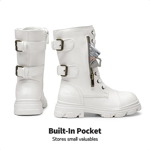 DREAM PAIRS Girls Combat Boots Side Zipper Ankle Booties Toddler/Little Kid/Big Kid4