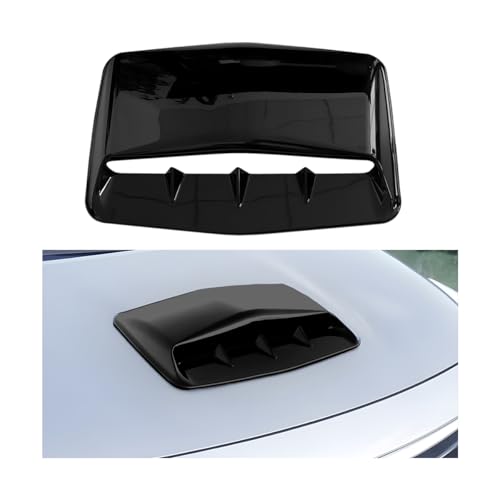 FALVFUN Car Hood Vents, Vehicle Scoop Turbo Bonnet Hood Air Flow Intake Cover, Automotive Exterior Decorative Engine Cooling Intake Vent Trim Accessories, Universal for SUV RV Truck (Black)