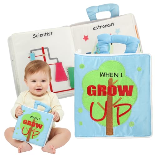 Image of SNOWIE SOFT Cloth Books for Babies 0 to 3 Years, Occupation-Themed Soft Sensory Books for Babies 6-12 Months with Fine Motor 3D Interactive Designs, Early Educational Learning English Sensory Toy