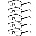 Kerecsen 5-Pack Reading Glasses for Women/Men,Half-Moon Frame Readers with Spring Hinges (5Black, 2.50)